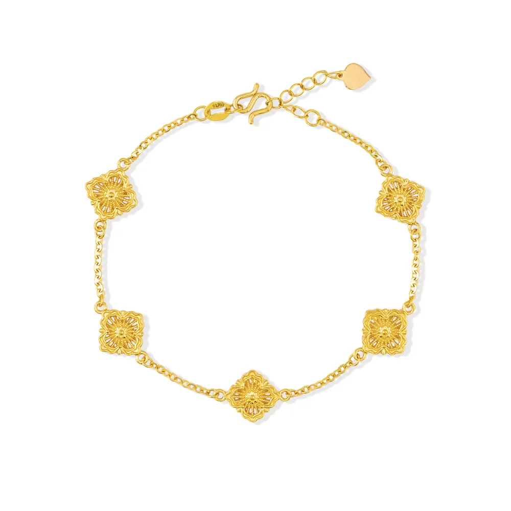 【金緻品】黃金手鍊 花禧樓閣 2.07錢 古典 典雅 菱形 華麗 貴族 十字 花磚 圖騰 5G黃金 純金手鍊