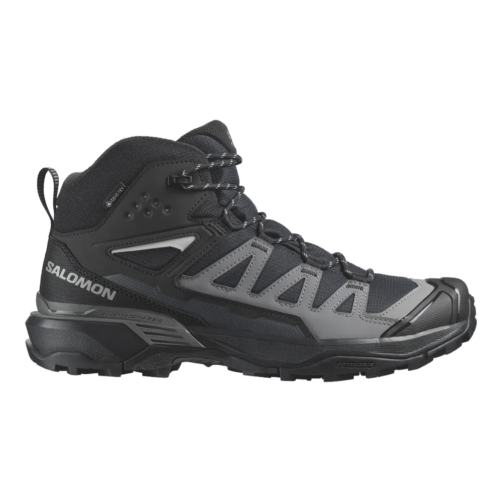 【salomon】X ULTRA 360 MID GORE-TEX 男款 中筒登山鞋 黑/磁灰/藍灰