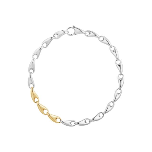 【Georg Jensen 喬治傑生】REFLECT 細手鏈(純銀 18K黃金 手鍊)