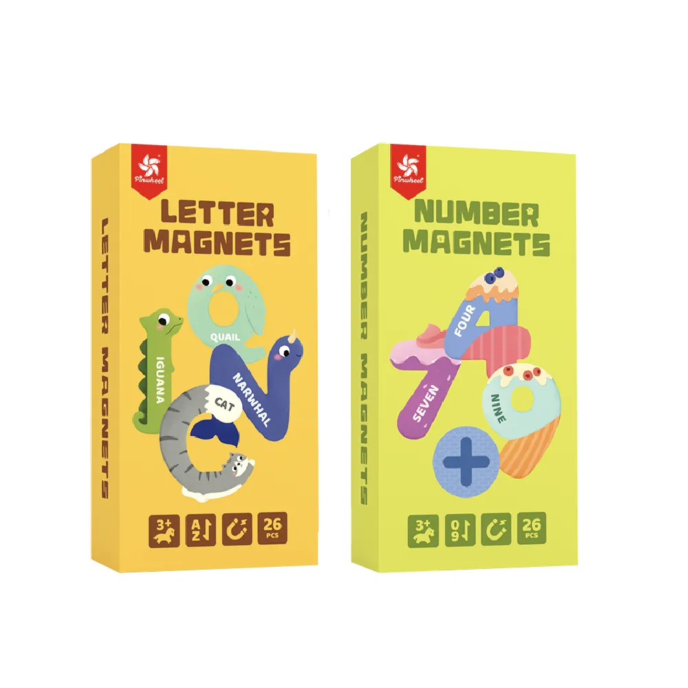 【PinWheel】磁性認知早教玩具磁力片(拼圖卡 磁力貼 幼兒教具 啟蒙玩具 英文教具 數學教具)