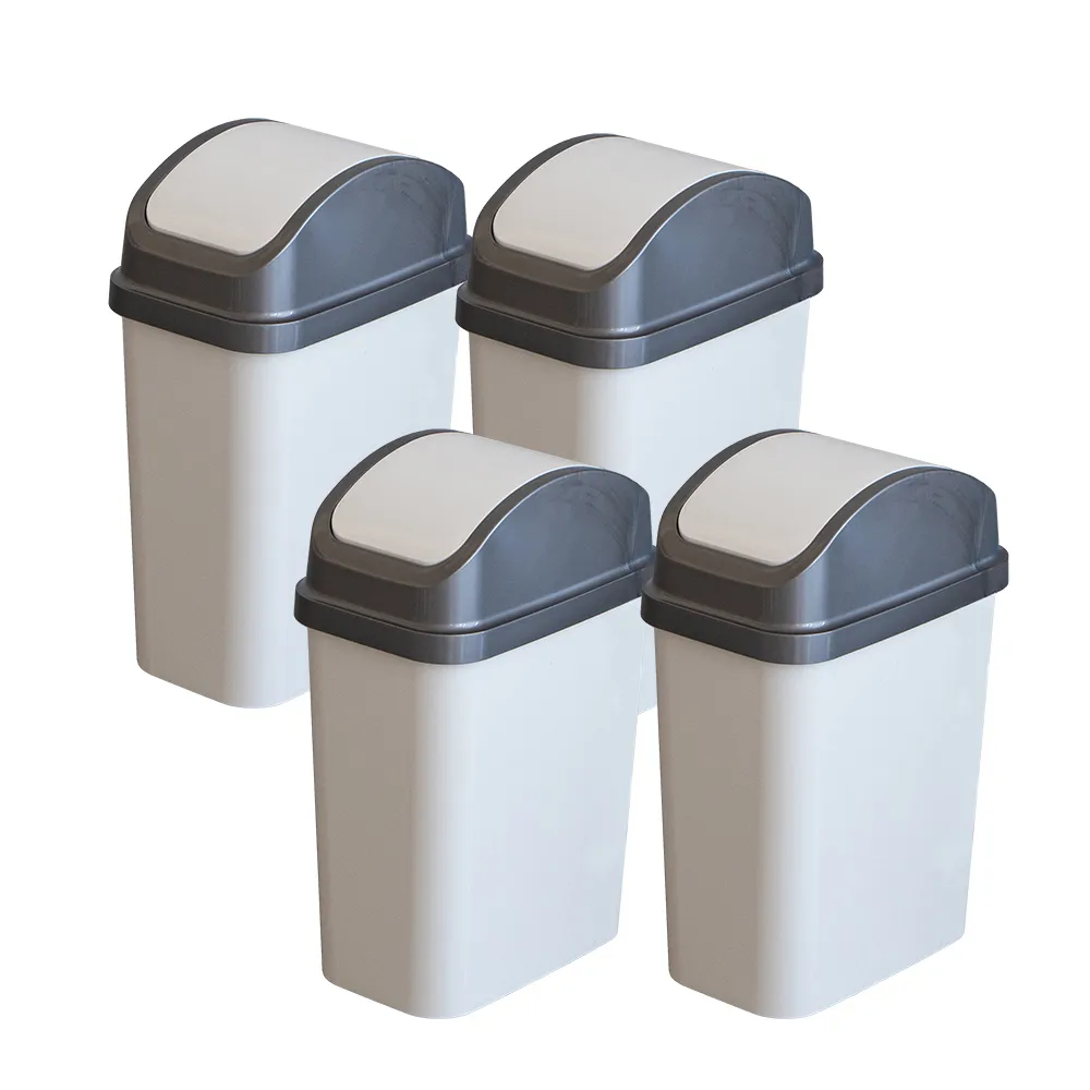 【KEYWAY 聯府】搖蓋垃圾桶15L（4入〉附蓋垃圾桶C315