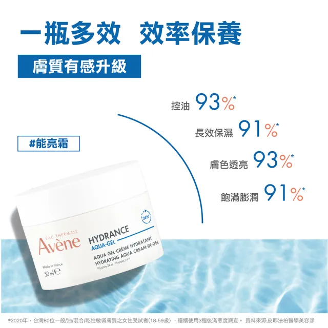 【Avene 雅漾】官方直營 24H保濕水凝霜50ml(短效品)