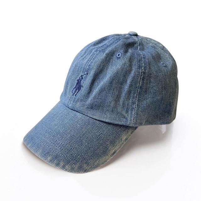 【RALPH LAUREN】小馬logo刺繡棒球帽(丹寧/深藍logo)