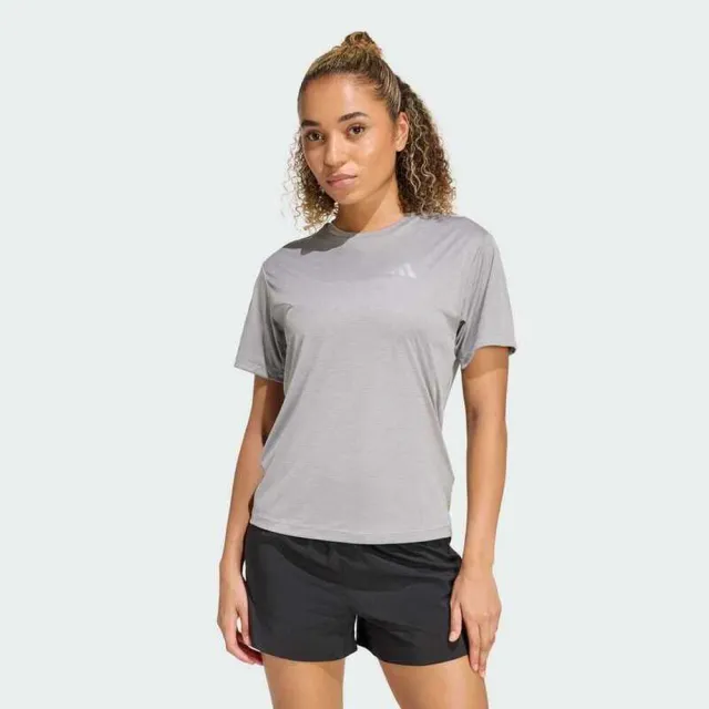 【adidas 愛迪達】運動 休閒 短袖 T恤 女上衣 Run Ess Tee W(KA0227)