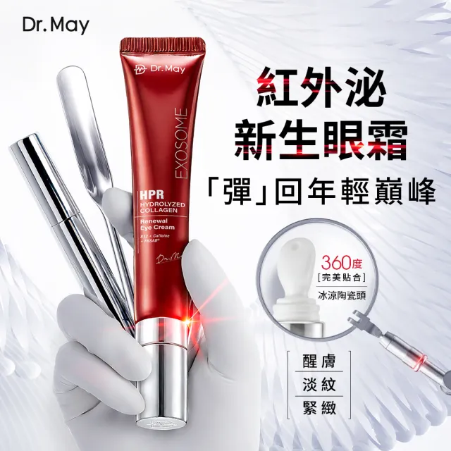 【Dr. May 美博士】B12紅膠原新生撫紋眼霜20ml兩入組(紅外泌眼霜/紅熨斗眼霜)買一送一