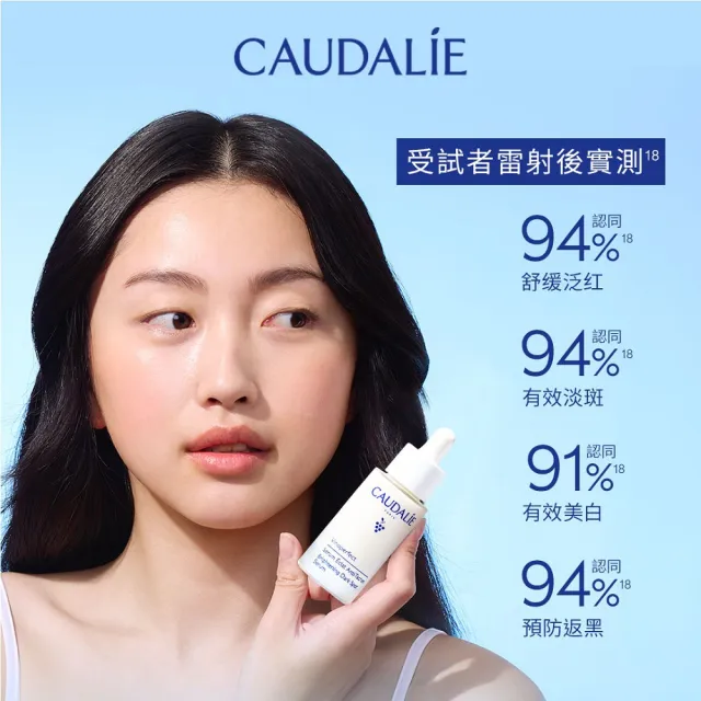 【CAUDALIE 歐緹麗】葡萄蔓極緻亮白精華液 30ml(小奶瓶/亮白淡斑/維生素C)