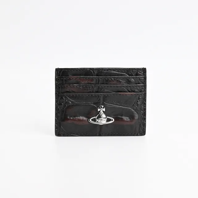 【Vivienne Westwood】土星標誌浮雕卡夾(深褐)