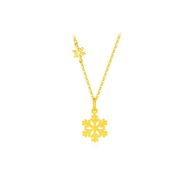 【周大福】雪花黃金項鍊_計價黃金(網路限定款/鍊長40cm)