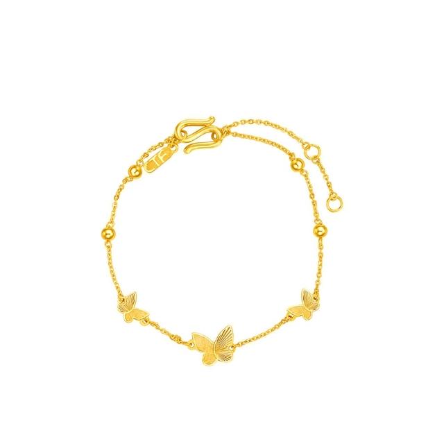【周大福】仙女蝴蝶流蘇 黃金手鍊_計價黃金(鍊長15cm)