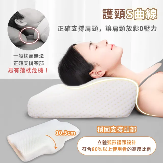 【Beroso 倍麗森】買一送一升級款金絲透氣護頸防鼾蝶形記憶枕頭(SGS檢驗合格10cm)