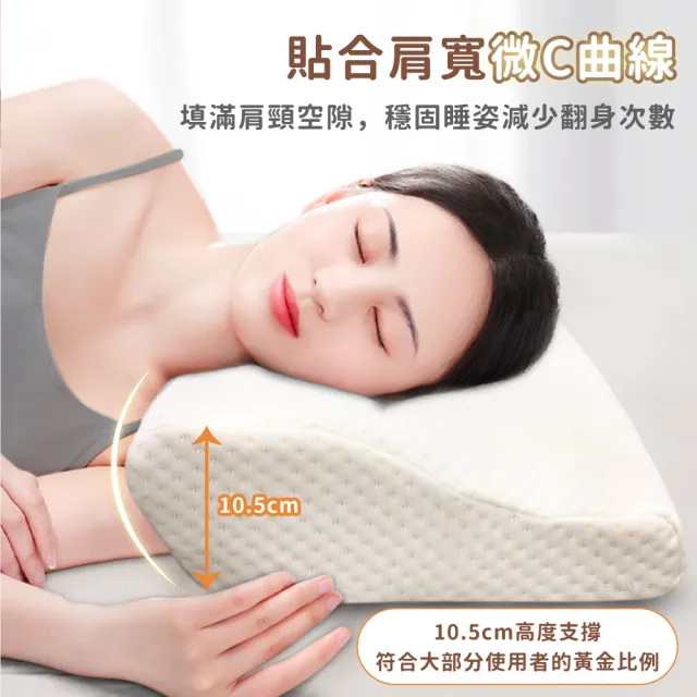 【Beroso 倍麗森】買一送一升級款金絲透氣護頸防鼾蝶形記憶枕頭(SGS檢驗合格10cm)