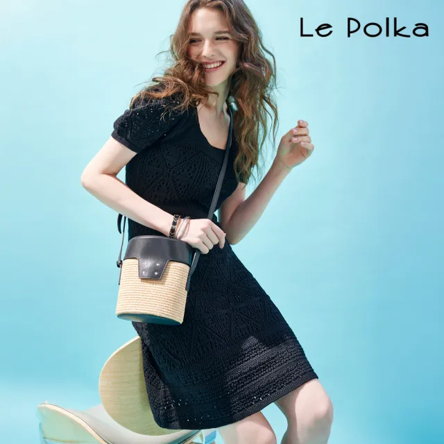 【Le Polka】提花針織連身洋裝-女