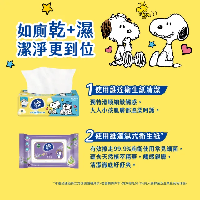 【Vinda 維達】Snoopy限定版柔膚細韌抽取式衛生紙140抽X60包(12包*5串/箱)