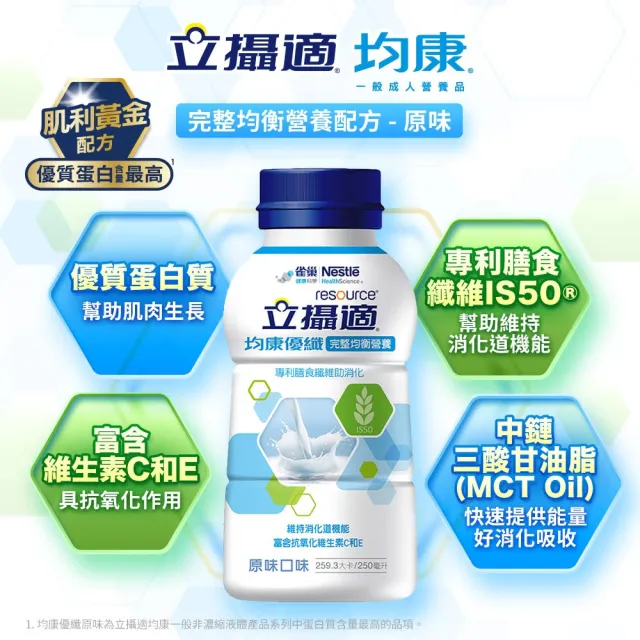 【雀巢健康科學】立攝適均康優纖完整均衡營養配方原味(250mlx24罐/箱)