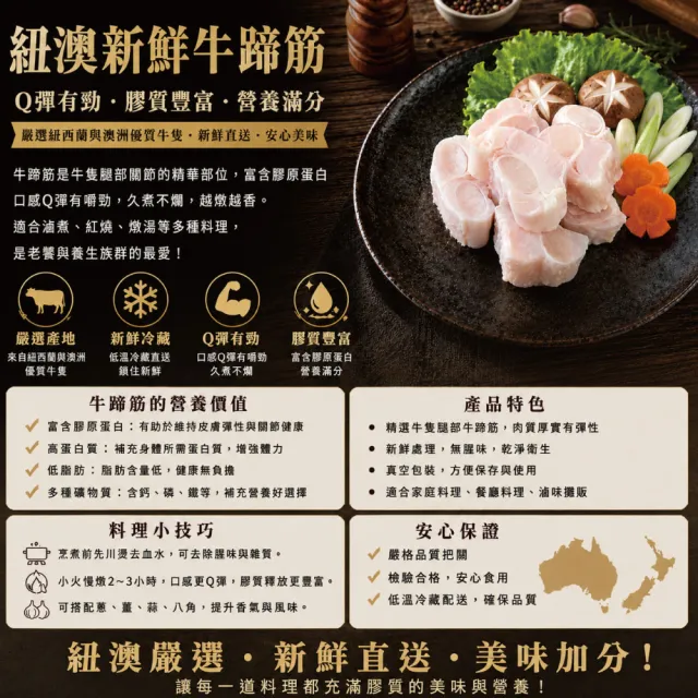【約克街肉鋪】澳洲牛筋切段2包(500g±10%/包)