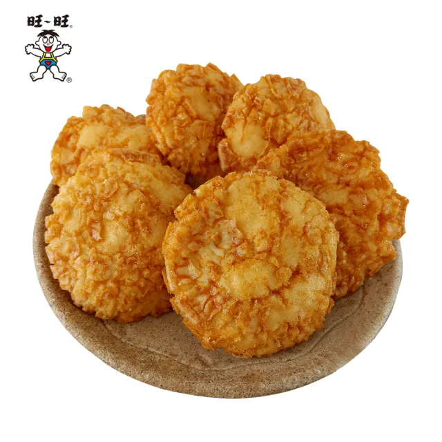 【旺旺】無聊派大仙貝酥 155g x10包(經典米果零食 全素 )