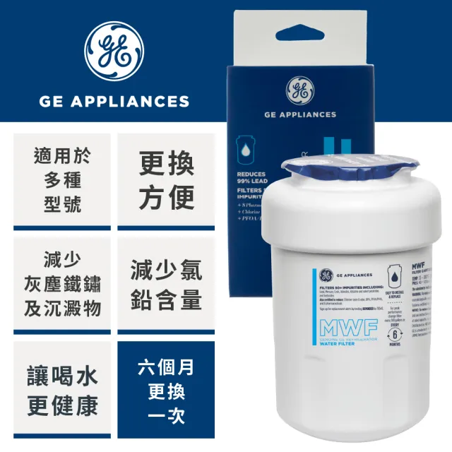 【GE 奇異】冰箱淨水濾心(MWF)