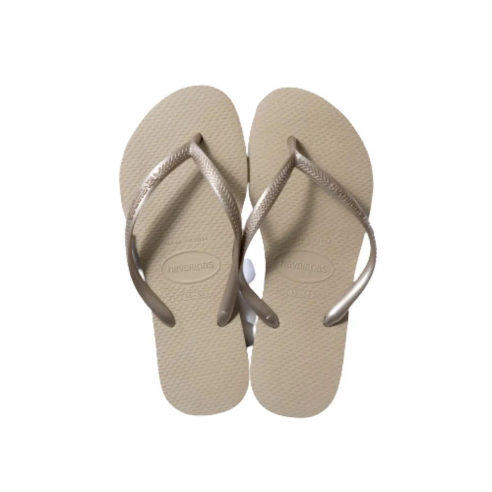 【havaianas 哈瓦仕】SLIM 沙金色(拖鞋 女鞋 夾腳拖 素色 巴西)