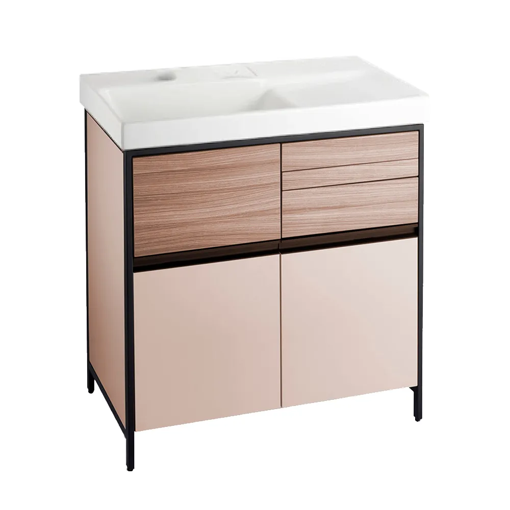 【KOHLER】Maxispace 2.0 80cm浴櫃組 奶茶色(面盆+浴櫃+壓克力收納盒配件)