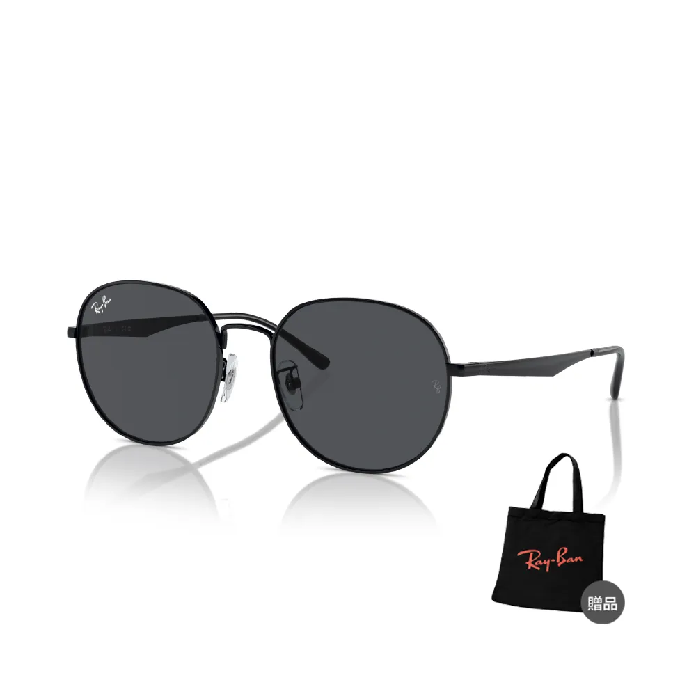 【RayBan 雷朋】大圓框 金屬 太陽眼鏡 墨鏡(RB3727D 002/87)