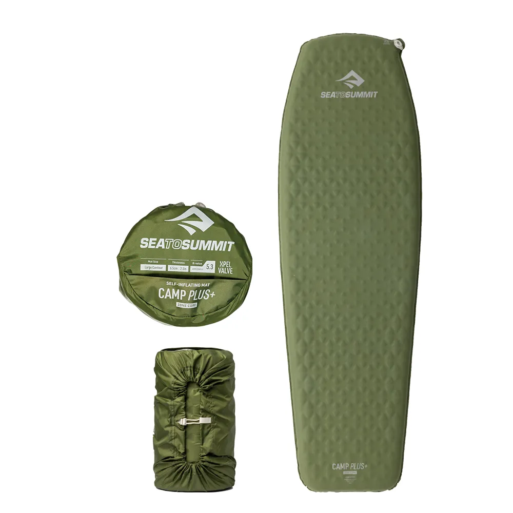 【SEA TO SUMMIT】Camp Plus 自動充氣睡墊 65mm - L 柏樹綠(登山/露營/睡墊/輕量/自動充氣款/隔溫)