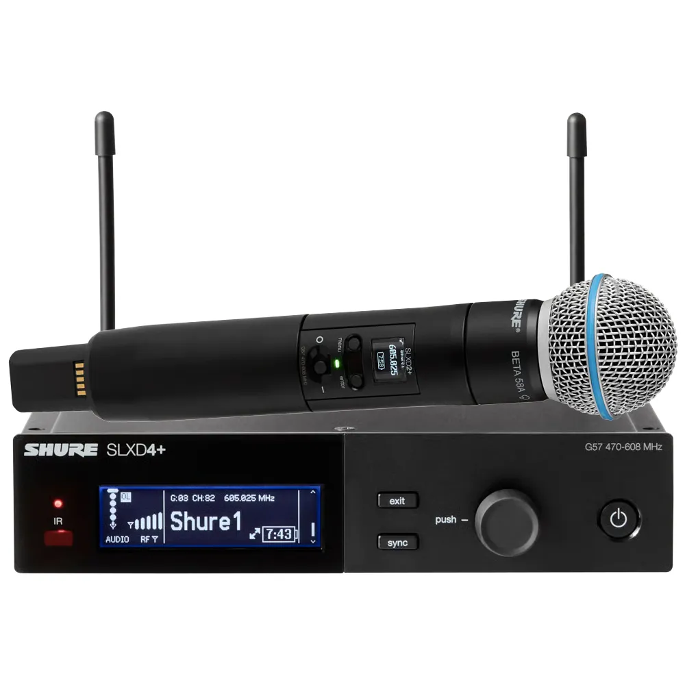 【SHURE】SLXD4+ 數位無線單頻道接收器｜適用於SLX-D+數位無線麥克風系統｜原廠公司貨