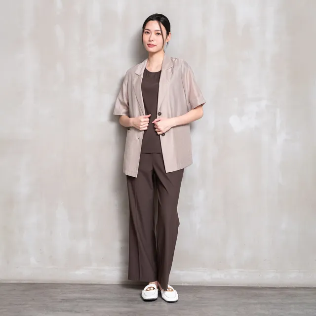 【perng yuh 芃諭名品】都市光譜 亮澤 短袖 西裝外套(2026 SS Collection|5A春夏新品上市)