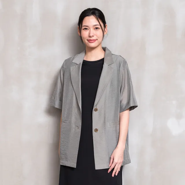 【perng yuh 芃諭名品】都市光譜 亮澤 短袖 西裝外套(2026 SS Collection|5A春夏新品上市)