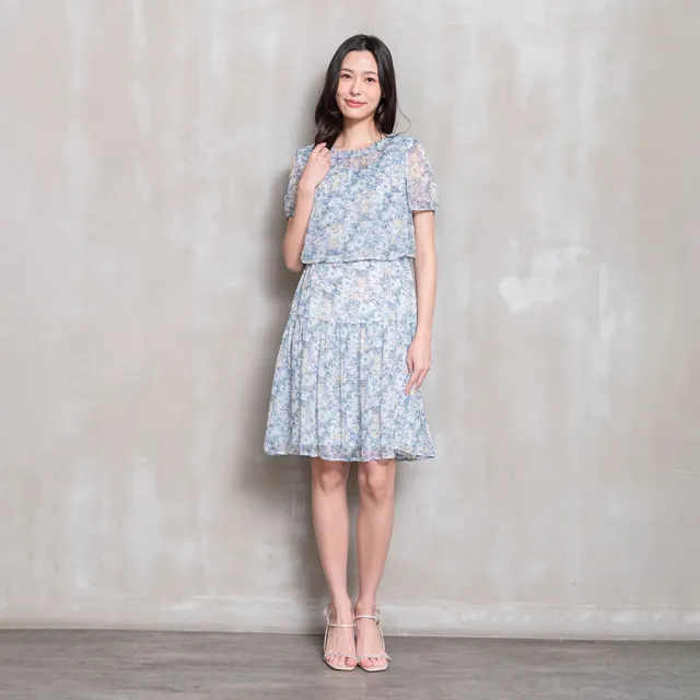 【perng yuh 芃諭名品】淺語花時 仿兩件式 雪紡 洋裝（附腰帶）(2026 SS Collection｜5A春夏新品上市)