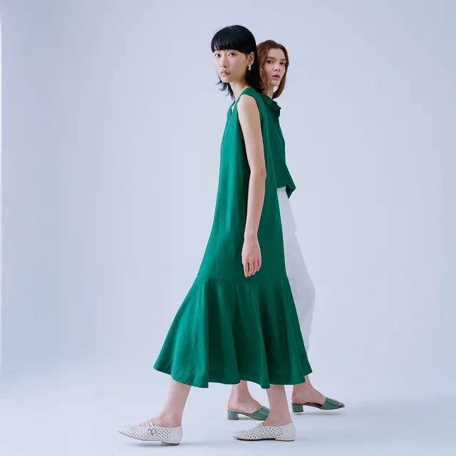 【giordano ladies】26SS 蠶絲混紡荷葉背心洋裝(02466022)
