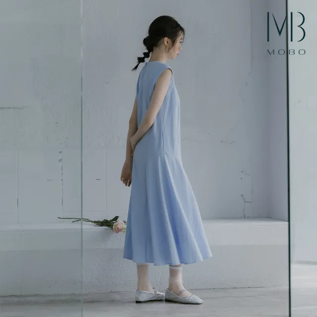【MO-BO】剪接線收腰長洋裝