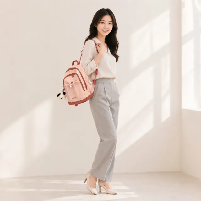 【EMMA SUE】雙11 兒童後背包 尼龍後背包 包包 後背包 奶茶色包包 小包包 後背包 ins小物 小後背