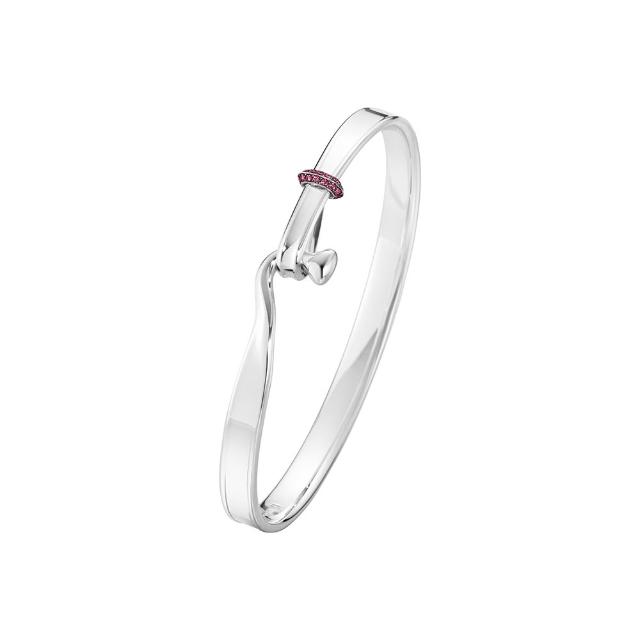 【Georg Jensen 喬治傑生】Torun 手鐲 紅色藍寶石(純銀 紅色藍寶石)