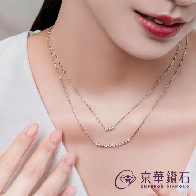 【Emperor Diamond 京華鑽石】鑽石項鍊 18K金 天然鑽石 共0.50克拉 純真(微笑項鍊)
