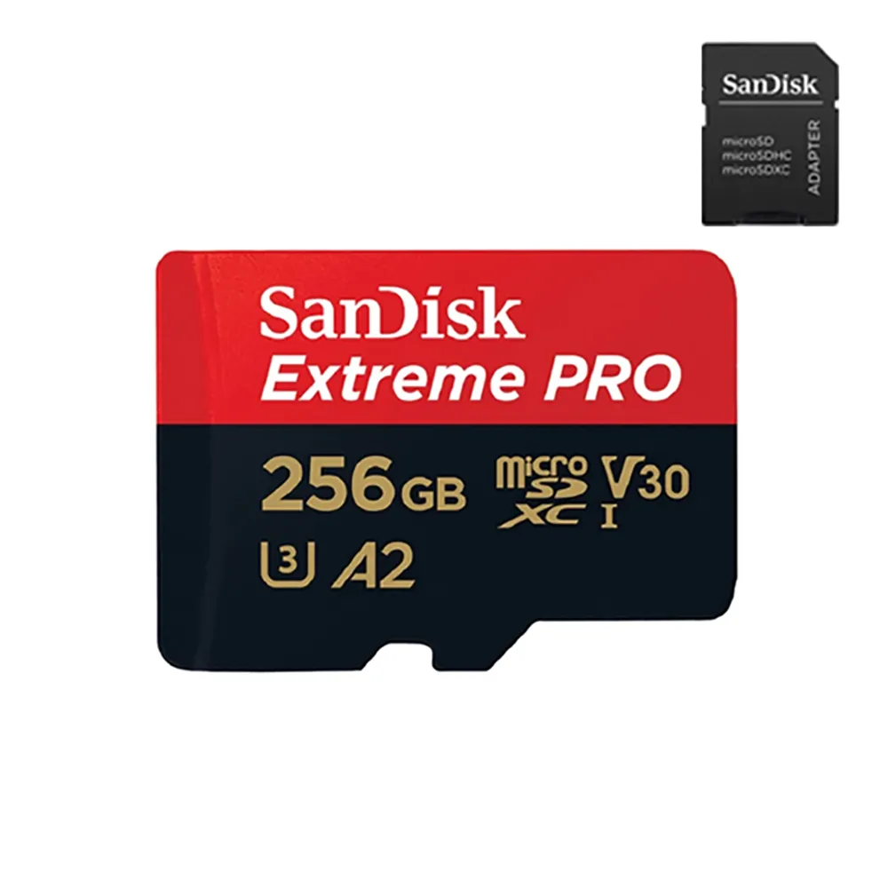 【SanDisk 晟碟】ExtremePRO microSDXC UHS-I 256GB 記憶卡 贈SD轉接卡