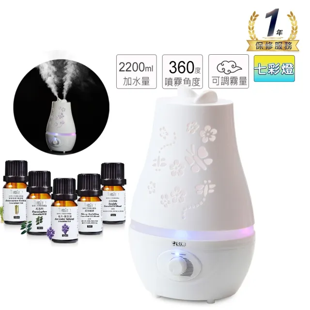 【Warm】大容量雙噴頭超音波水氧機W-220(買就送澳洲精油x5瓶/薰香機/加濕器/香氛機/擴香機/負離子)