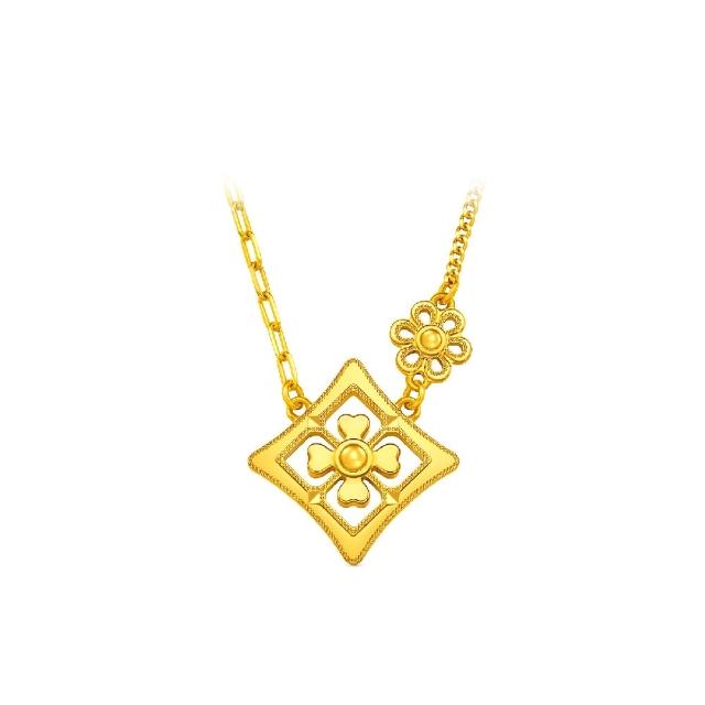 【周大福】萬相系列 寶相花 黃金項鍊(鍊長45cm)