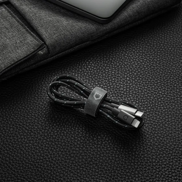 【RHINOSHIELD 犀牛盾】Lightning to Type-C/ USB-C 蘋果黑色編織傳輸充電線 (2公尺)