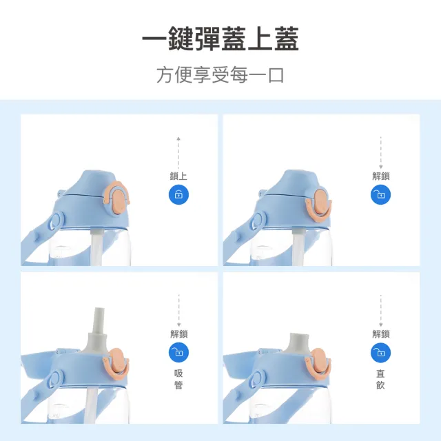【LocknLock 樂扣樂扣】超值二入組 官方直營 雲朵跳跳水壺 800ml (兩色任選/運動水壺)