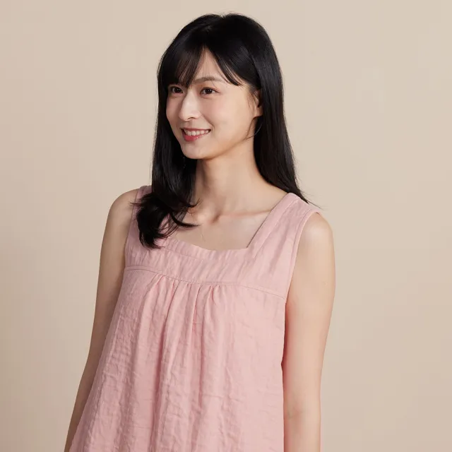 【YVONNE 以旺傢飾】雙層紗無袖洋裝-薔薇粉
