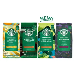 【STARBUCKS 星巴克】MOMO限定_精選咖啡豆4包組(口味任選；黃金/派克/哥倫)