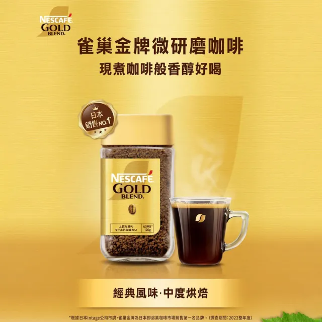 【NESCAFE 雀巢咖啡】金牌微研磨咖啡紅利組120g+30g(任選)