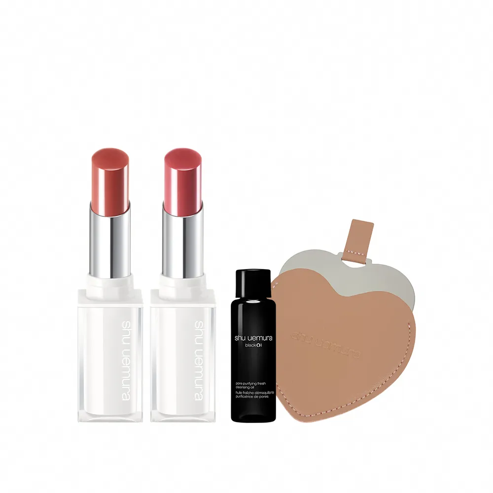 【Shu uemura 植村秀】官方直營 無色限水潤唇膏雙入組(Shu uemura/撫紋小白管/唇彩/口紅)