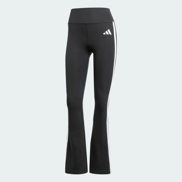 【adidas 愛迪達】Opt Ess 3s Flar 女 長褲 運動長褲 黑 亞版 吸濕排汗 瑜伽褲(JD6544)