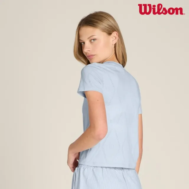 【WILSON】Seamless Short Sleeve Tee Sky 女款 服飾 短袖T恤 天空藍 WE00039G011001