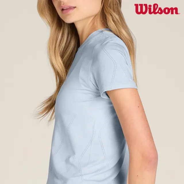 【WILSON】Seamless Short Sleeve Tee Sky 女款 服飾 短袖T恤 天空藍 WE00039G011001