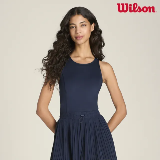 【WILSON】Pleated Mesh Romper Classic Navy 女款 服飾 連身裙 海軍藍 WE00090U001001