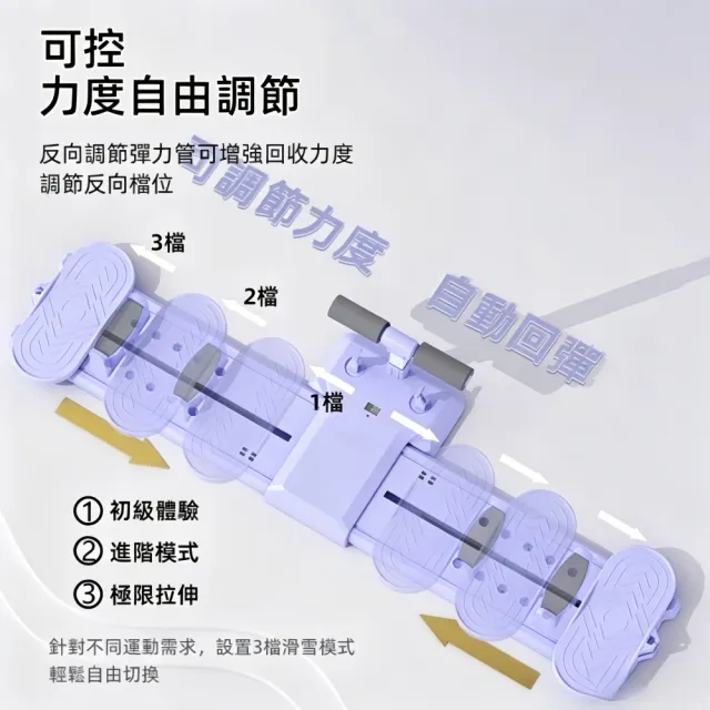 【小不記】附扶手 多功能滑雪訓練器(滑雪機健身器材 滑雪運動機 滑步機 夾腿機 健腹機 盆底肌訓練器)