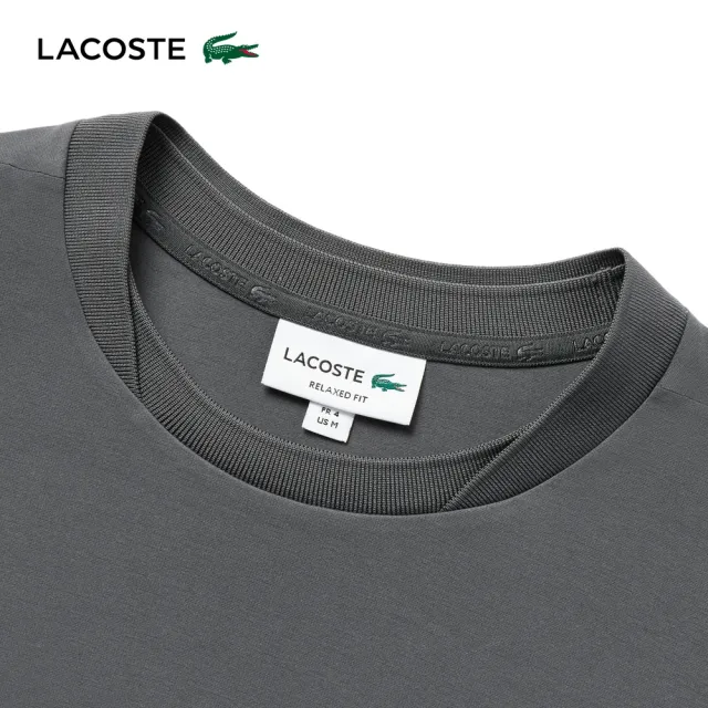 【LACOSTE】男款-質感口袋長袖T恤(灰色)