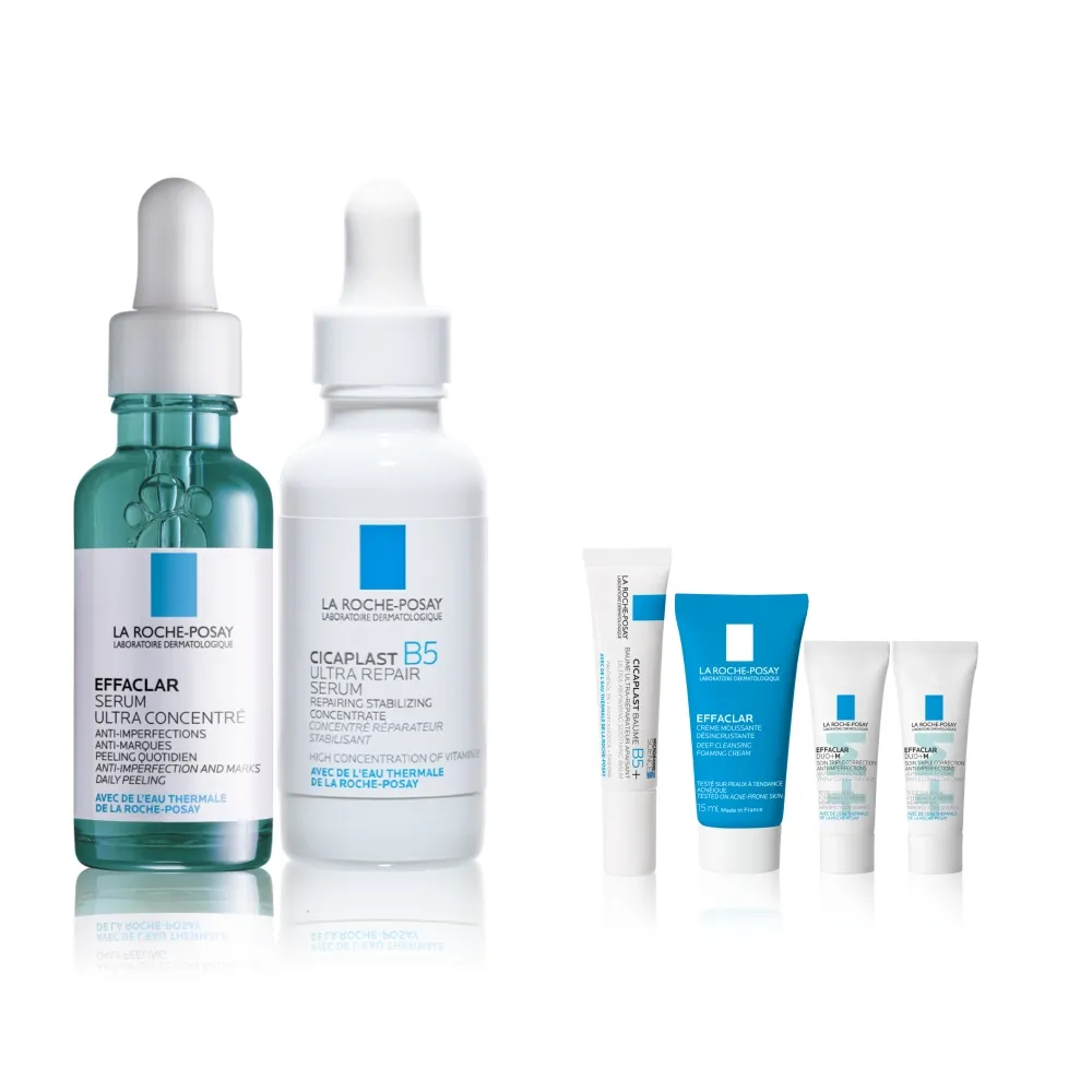 【理膚寶水】修復粉刺雙星組★B5瞬效全面修復精華 30ml+極效三重酸煥膚精華30ml_E(B5繃帶精華)